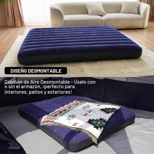 Vista 7 de KAMPKEEPER - Cama de Campamento, Camas de Campamento para Adultos, Cama Plegable de Campamento con Colchón de Aire Inflable y Bolsa de Transporte
