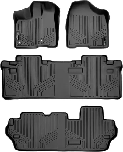Vista 29 de MAXLINER - Juego de tapetes de piso de ajuste personalizado de 3 filas para Toyota Sienna 2011-2012