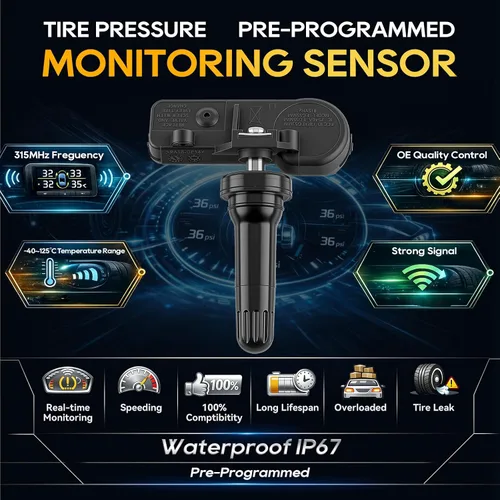 Vista 4 de AUTOKAY Sensores de presión de neumáticos, 315 MHz TPMS Sensores de sistema de monitoreo de presión de neumáticos para Subaru Impreza Tribeca WRX