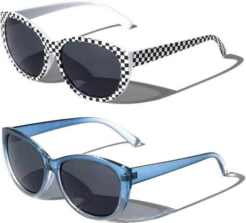 Vista 12 de 2 pares de lentes de sol de lectura para exteriores para mujer, de gran tamaño, con lente completa, leopardo