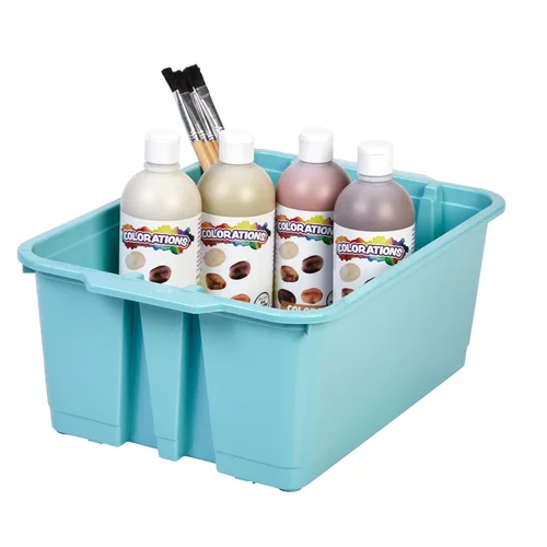 Vista 3 de Really Good Stuff - Contenedores apilables, 14" x 10" x 5.75" - Pack de 6, Contenedores de almacenamiento de plástico para agua, apilables