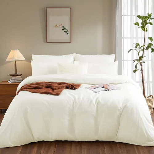 Vista 115 de NEXHOME PRO Funda de edredón Twin XL 100% algodón lavado, transpirable, duradera, texturizada, similar al lino, juego de ropa de cama para el hogar