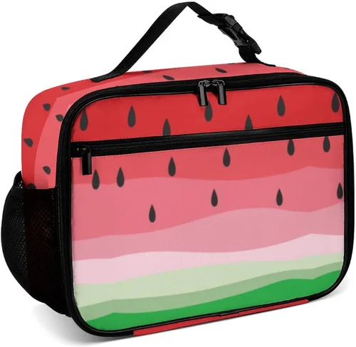 Vista 20 de Lonchera reutilizable con diseño de flores de hibisco blanco, bolsa de almuerzo aislada, lonchera para comida y alimentos, bolsa de mano