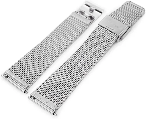 Vista 2 de MiLTAT Correa de reloj de malla milanesa cónica de liberación rápida de 0.827in cepillada