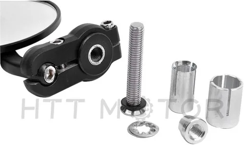 Vista 6 de Nuevos espejos redondos de 1 pulgada para extremo de barra para Kawasaki Suzuki Ducati, color negro