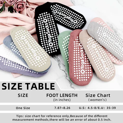 Vista 6 de Calcetines de yoga con agarre antideslizante para mujer, talla única, para fitness, deporte, danza de calcetines