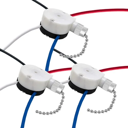 Vista 8 de Zing Ear ZE-208S E89885 - Interruptor de ventilador de 3 velocidades, 4 cables, interruptor de ventilador de techo, interruptor de control de 1