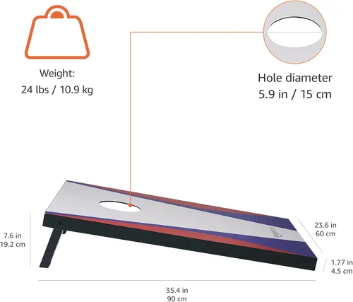 Vista 5 de Amazon Basics Juego Cornhole, azul/rojo