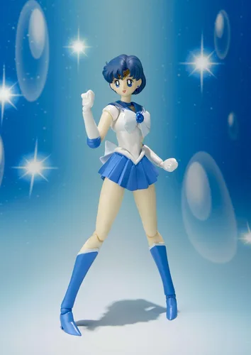 Vista 3 de TAMASHII NATIONS Bandai S.H. Figuarts Sailor Mercury Sailor Moon Figura de acción Sailor Moon - Figura de acción de 6 pulgadas S.H. Serie Figuarts