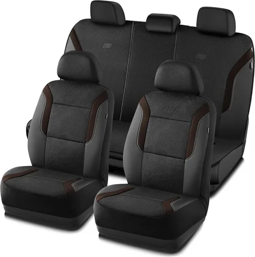Vista 9 de Skechers Fundas de asiento de coche de espuma viscoelástica, fundas de asiento gruesas de malla Air Cool, juegos completos de asientos de coche