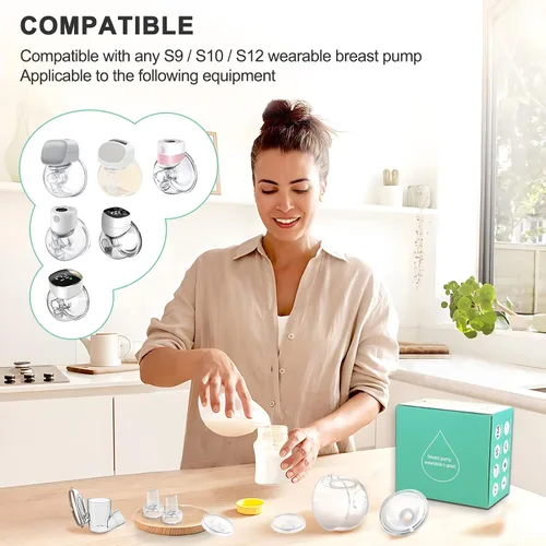 Vista 6 de Piezas de extractor de leche portátil, brida de copa colector de leche de 0.94 pulgadas, compatible con Momcozy/TSRETE S9/S10/S12, accesorios