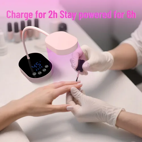 Vista 6 de Lámpara de curación flash, 36 W, mini gel inalámbrico x lámpara de uñas de curación, sensor automático, cuello de cisne, portátil, USB, secado