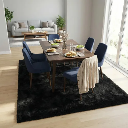 Vista 3 de Alfombra suave y esponjosa para dormitorio, alfombra de felpa lanuda de 7 x 10, alfombra antideslizante y mullida para sala de estar, habitación