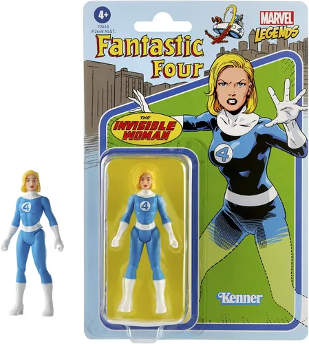 Vista 2 de Marvel Hasbro Legends 3.75 pulgadas Retro 375 Collection Invisible Woman figura de acción de juguete, azul