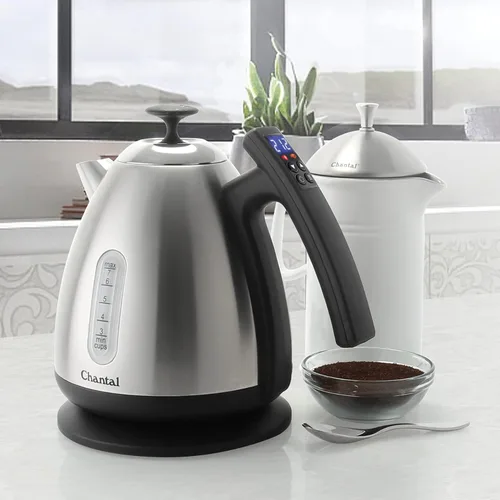 Vista 10 de Chantal Vincent - Hervidor de agua eléctrico con control de temperatura, 1.75 cuartos (7 tazas), acero inoxidable cepillado