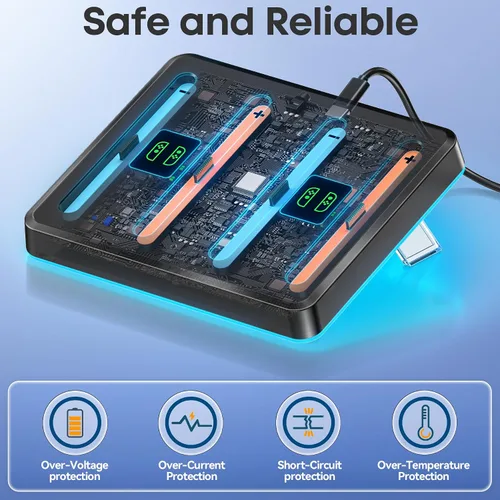 Vista 5 de Switch 2 Joycon Controller Base de carga compatible con Nintendo Switch, cargador magnético de carga rápida Joycon 2 controladores, estación