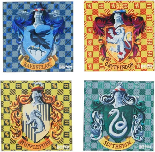 Vista 19 de Silver Buffalo Harry Potter Constellations - Juego de posavasos de cristal de 4 piezas, multicolor (HP26175A)