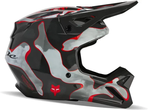 Vista 2 de Fox Racing Casco unisex para motocross V1, gris/rojo, talla XXL