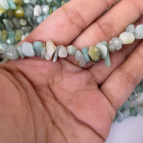 Vista 3 de Cuentas de cristal de Amazonita de 90 pulgadas de forma irregular y piedra curativa para hacer joyas