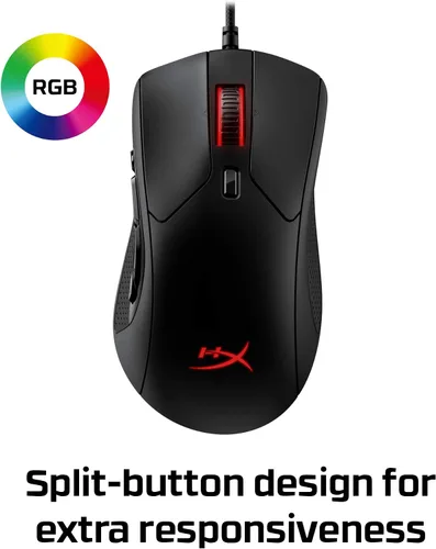 Vista 3 de HyperX Pulsefire Raid - Mouse para juegos, 11 botones programables, RGB, diseño ergonómico, agarres laterales cómodos, personalización controlada