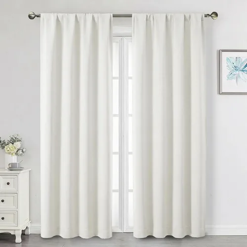 Vista 158 de Cortinas opacas para dormitorio, sala de estar, juego de 2 paneles de 54 pulgadas de largo, cortinas de oscurecimiento de habitación con aislamiento