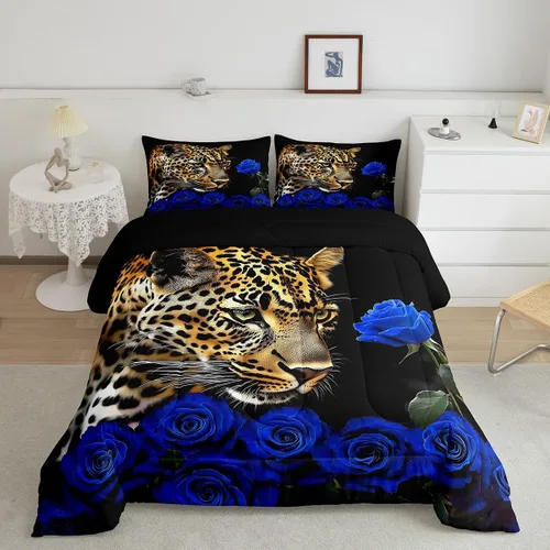 Vista 182 de Erosebridal Juego de edredón de hojas de cannabis, juego de ropa de cama de marihuana con estampado colorido de plantas, decoración bohemia de 2