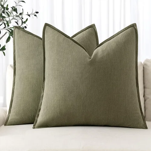 Vista 19 de MIULEE - Juego de 2 fundas de almohada decorativas de lino, estilo bohemio, rústico, neutral, para sofá, cama, 16 x 16 pulgadas, color marrón