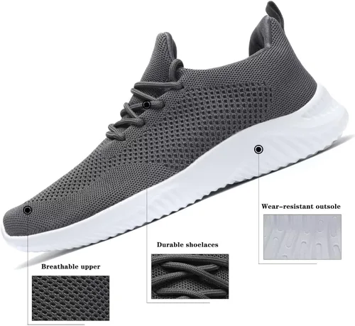 Vista 6 de Zapatos de tenis sin cordones para hombre, ligeros, transpirables, informales, suela suave, malla para el trabajo, gimnasio, tenis