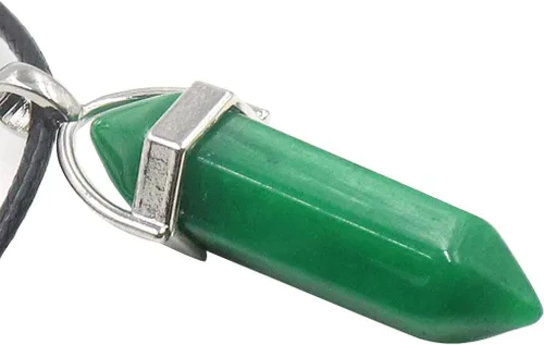 Vista 2 de Treely - Collar con colgante de piedras preciosas hexagonales (2 unidades), color verde
