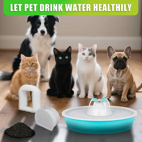 Vista 3 de Filtros de fuente de agua de repuesto para gatos para mascotas compatibles con fuente Drinkwell Petsafe de acero inoxidable 360 Avalon, Pagoda