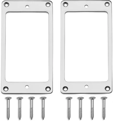 Vista 8 de MAXCHEER Anillo de recogida Humbucker plano de hierro de metal para reemplazo de guitarra eléctrica (negro)