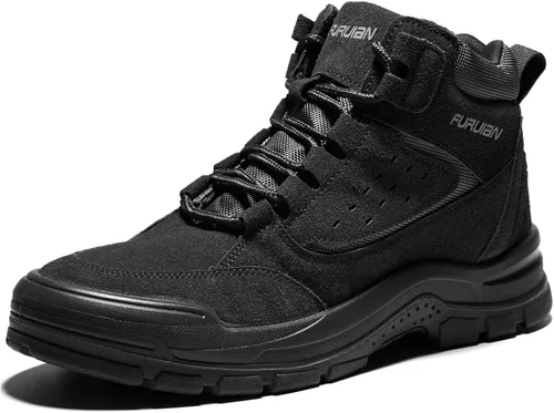 Vista 10 de Furuian - Botas de trabajo unisex con punta de acero, cómodas y ligeras para hombres, con resistencia al deslizamiento, puntera de acero, zapatos