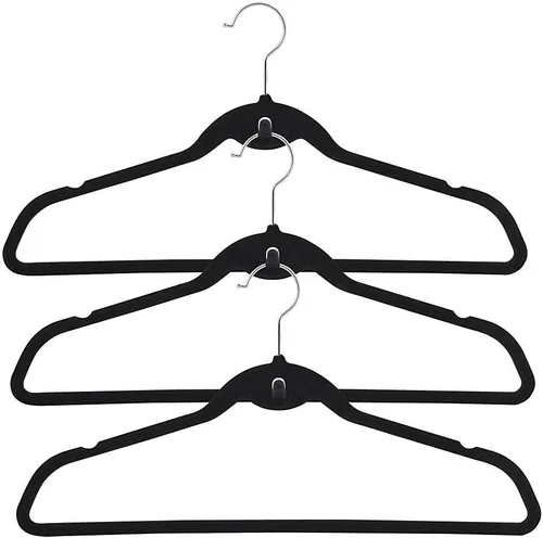 Vista 3 de Yaheetech Perchas de terciopelo antideslizantes en cascada – Resistentes – Perchas para trajes, ahorro de espacio, gancho giratorio de 360°