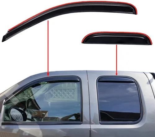 Vista 4 de Lightronic Visera de ventana de ventilación automática extra duradera en el canal, compatible con Chevrolet Silverado 2007-2013 y GMC Sierra 1500