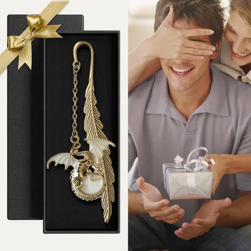 Vista 7 de Marcapáginas de Metal de Fantasy Fourth Wing con Efecto Luminoso en la Oscuridad, Marcador de Dragón Genial para Regalo para Mujeres, Hombres