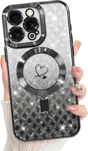 Vista 66 de Bonoma Compatible with iPhone 17 Pro Max Case 2025 Heart Checkered -Gold A cuadros-oro