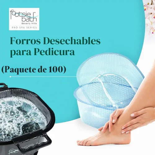 Vista 2 de Footsie - Revestimientos de baño desechables originales para pedicura, 100