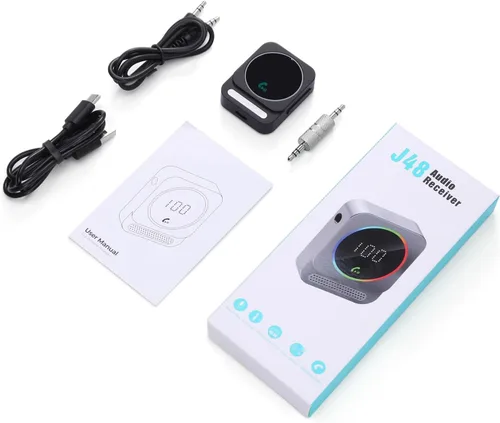 Vista 9 de LOFICOPER Adaptador AUX Bluetooth 5.3 para automóvil, receptor de audio Bluetooth inalámbrico, receptor de música con cancelación de ruido