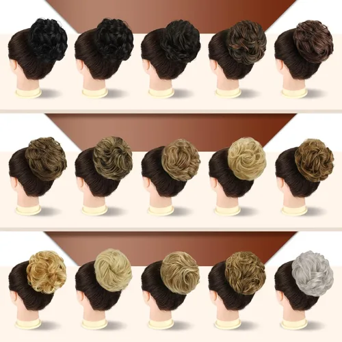 Vista 6 de SOFEIYAN Pinza de Gancho Extension de Cabello con Forma de Moño Desordenado, Cabello Ondulado y Rizado, Pinza de Gancho, Chignon, Cola de Caballo