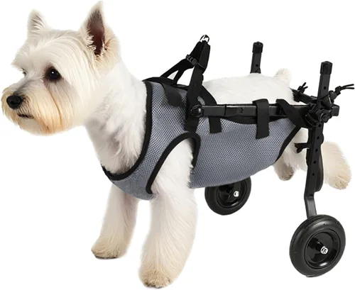 Vista 8 de Small Dog Wheelchair for Back Legs Light Weight Dog&Cat&Pets Wheelchair Cart with Disabled Hind Legs Walking, Leg Brace & Hip Support(Blue,XX-Small)