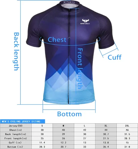 Vista 6 de nine bull Camiseta de ciclismo para hombre, manga corta, con 3 bolsillos traseros, absorbe la humedad, transpirable, de secado rápido