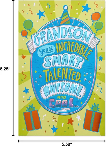 Vista 8 de American Greetings Tarjeta de cumpleaños para nieto (Bragging About You)