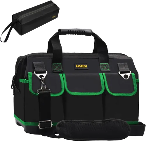 Vista 8 de FASTECH Bolsa de herramientas de 22 pulgadas, kit de herramientas de boca ancha impermeable, organizador de bolsa de herramientas resistente