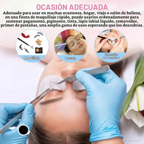 Vista 6 de NXJ INFILILA Anillos de pegamento, 300 anillos de pegamento para extensiones de pestañas, soporte desechable para suministros de extensión