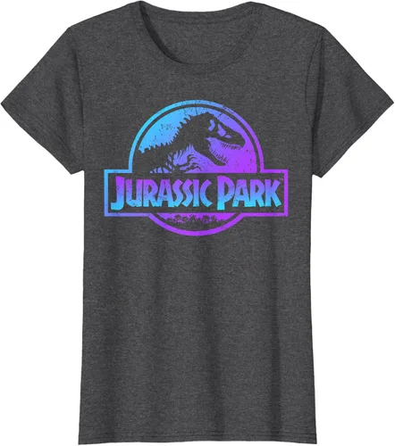 Vista 6 de Jurassic Park Camiseta de manga corta con logotipo Fossil azul y morado Negro