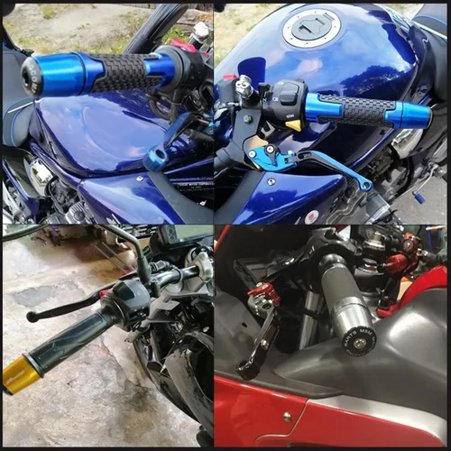 Vista 3 de Handlebar Plug Motorcycle Handle Bar End Handlebar Grips Ends Sliders Cap Plug Slider Counterweight Cover for Kawasaki H2R H2 R 2013-2019