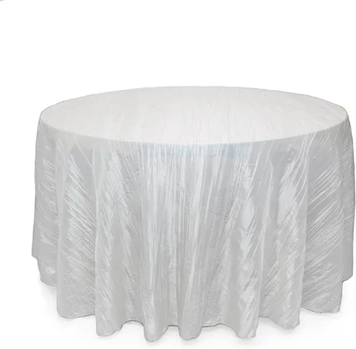 Vista 28 de YOUR CHAIR COVERS - Mantel redondo de 90 pulgadas con arrugas color rubor de tafetán – Elegante mantel brillante para bodas, fiestas y eventos