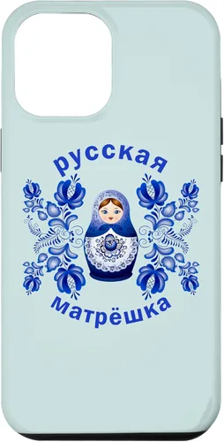 Vista 24 de iPhone 13 Pro Max Matryoshka Doll Russian Dolls Gzhel Funda de la Unión Soviética