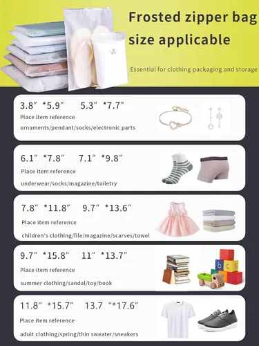 Vista 7 de Paquete de 50 bolsas pequeñas con cierre resellable esmerilado, 3.8 x 5.9 pulgadas, bolsas deslizantes de plástico de 5 mil de grosor con orificio