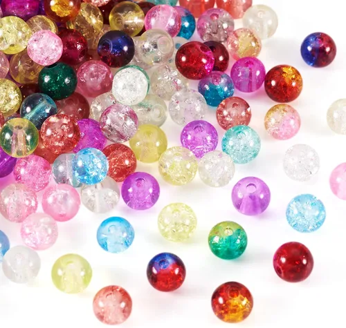 Vista 36 de Craftdady - 500 piezas de cuentas de vidrio redondas de 4 mm esmeriladas transparentes con cristal mate. Cuentas de vidrio esféricas pequeñas y 20